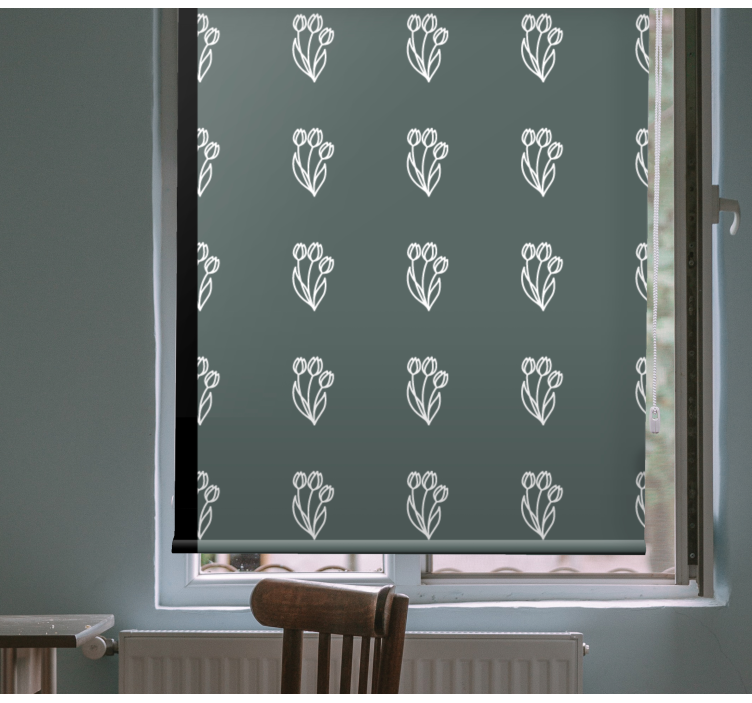 Rulou geam flori și plante motiv elegant de lalele - TenStickers