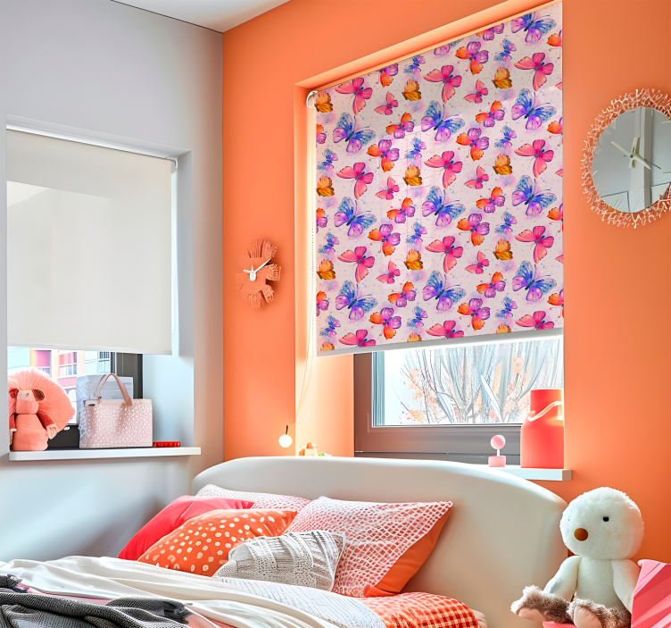 Rulou geam fluturi acuarelă colorată - TenStickers