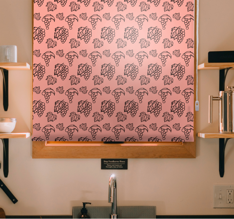 Rulou geam fructe și legume model de struguri și frunze - TenStickers