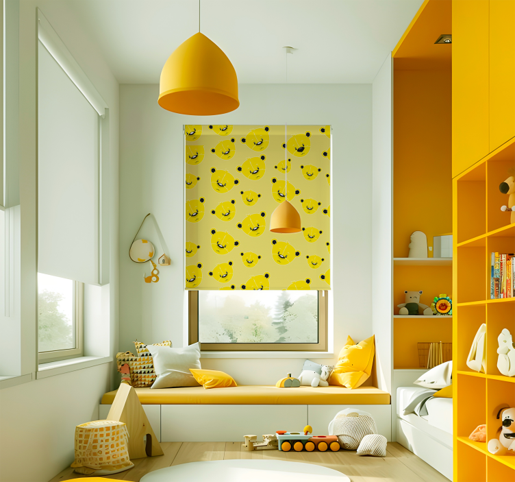 Rulou geam galben model de urși - TenStickers