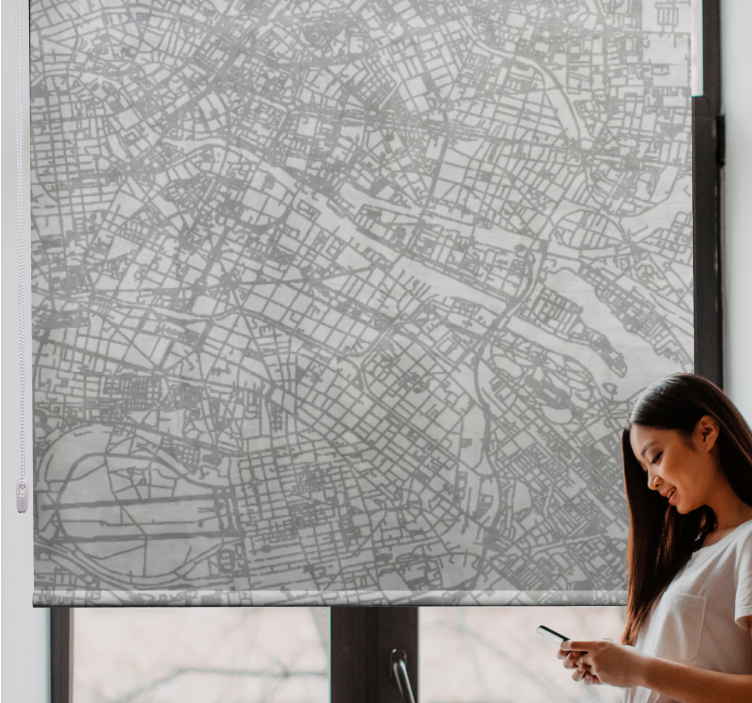 Rulou geam originalul schiță hartă oraș - TenStickers