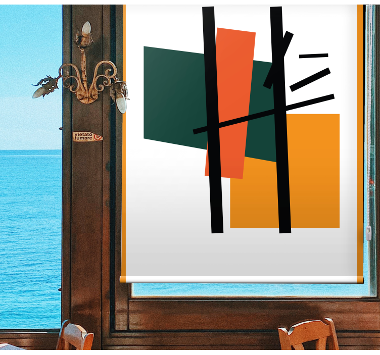 Rulou geam modern compoziția blocurilor geometrice - TenStickers