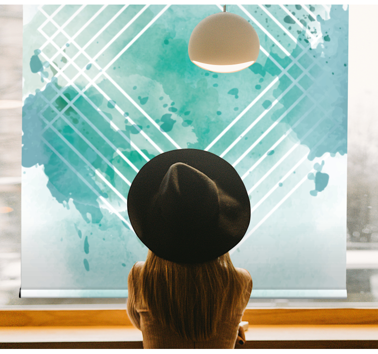 Rulou geam modern model geometric de acuarelă - TenStickers