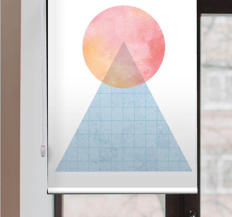 Rulou geam modern munte soare geometric - TenStickers