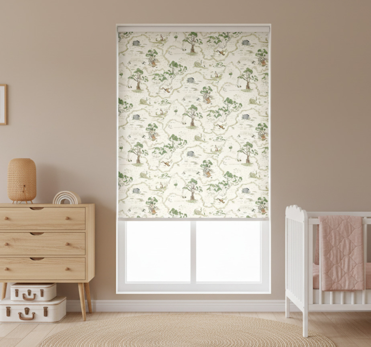 Rulou geam nordic copaci abstracti artistici - TenStickers