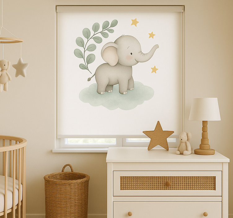 Rulou geam nordic elefant de baby nor personalizabil - TenStickers