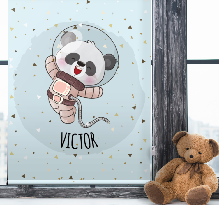 Rulou geam pentru copii astronaut panda cu nume - TenStickers