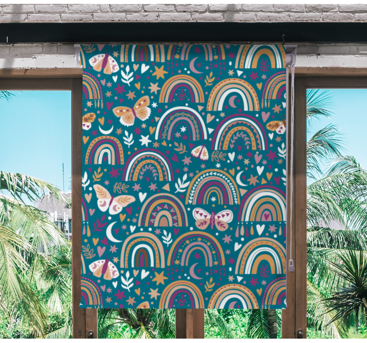 Rulou geam pentru copii curcubee colorate și fluturi - TenStickers