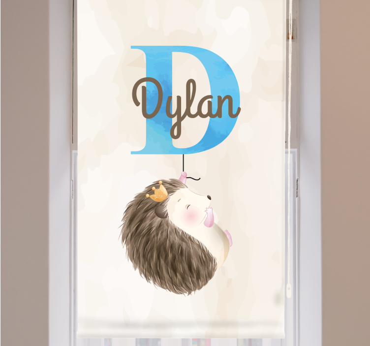 Rulou geam pentru copii arici cu initiala si nume - TenStickers