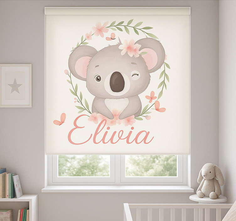 Rulou geam personalizat koala cu nume - TenStickers