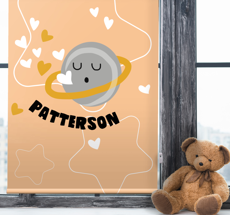 Rulou geam pentru copii inima saturn cu nume - TenStickers