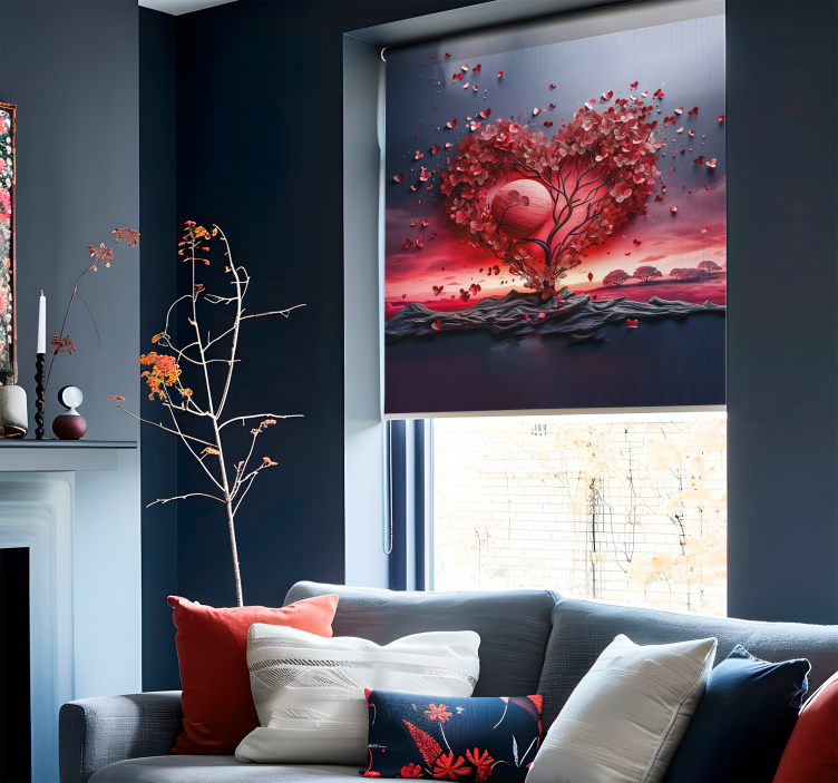 Rulou geam romantic arborele inimii - TenStickers