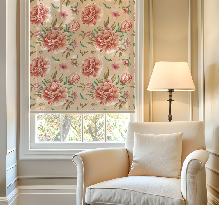 Rulou geam romantic buchet de flori clasic - TenStickers