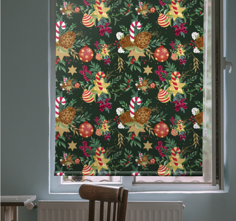 Rulou geam floral elemente de bomboane festive - TenStickers
