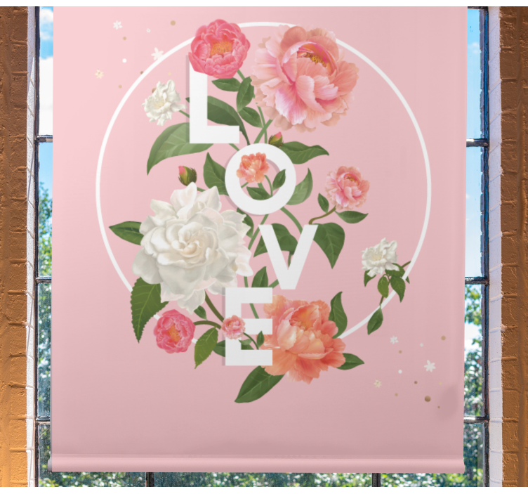 Rulou geam romantic iubește designul floral - TenStickers