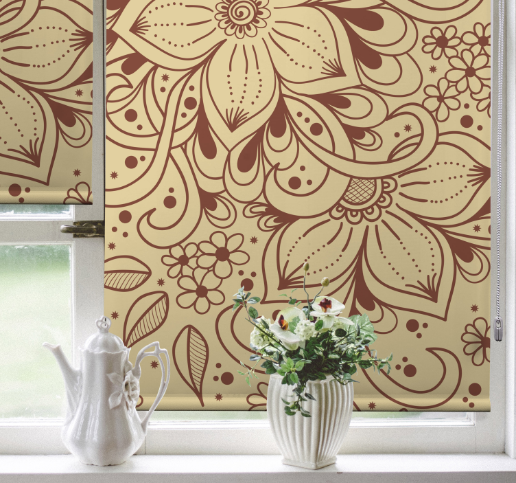 Rulou geam rustic model paisley floral - TenStickers