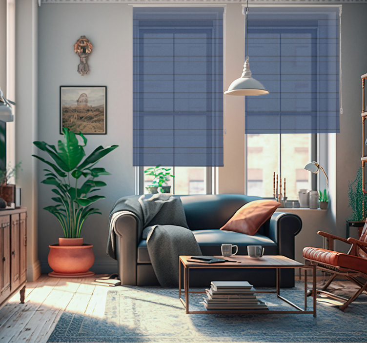 Rulou geam salon dungi albastre - TenStickers