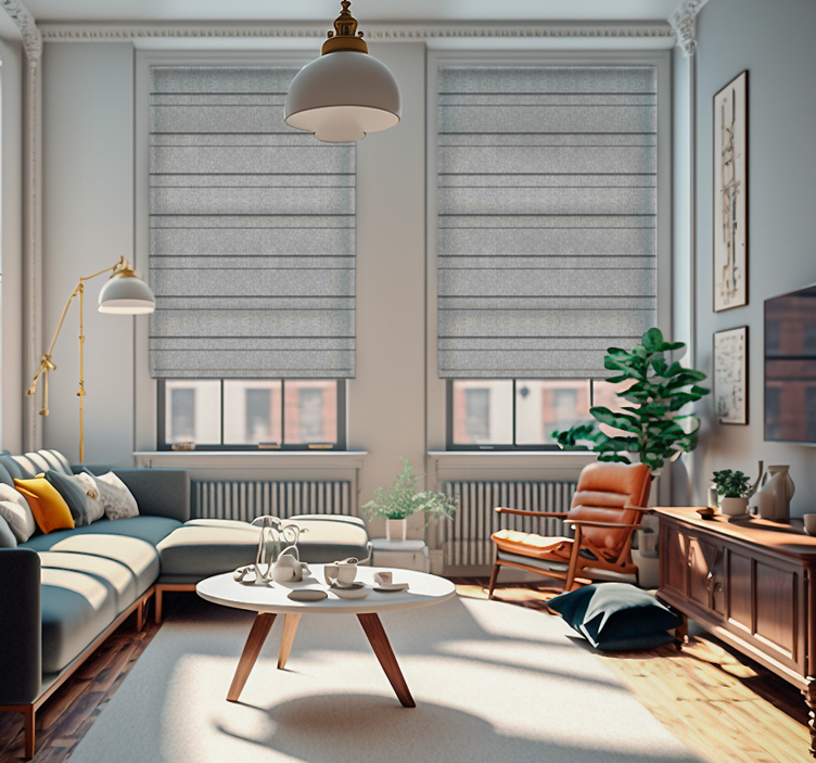 Rulou geam salon dungi gri - TenStickers