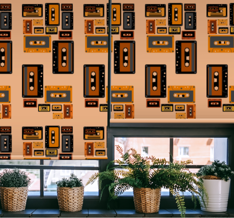 Rulou geam vintage casete retro - TenStickers