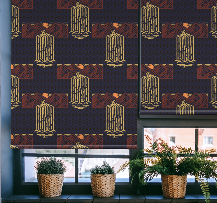 Rulou geam vintage apus de soare cu cascade - TenStickers