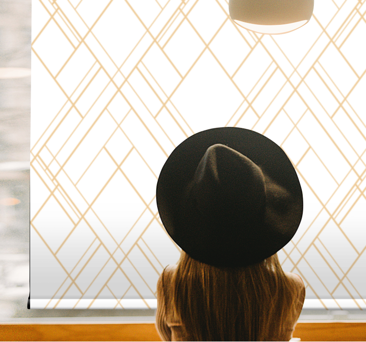 Rulou geam elegant linii geometrice aurii - TenStickers