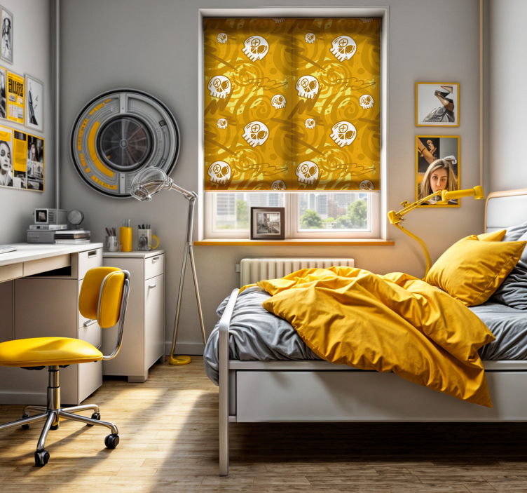 Rulou geam tineret graffiti cu cranii - TenStickers