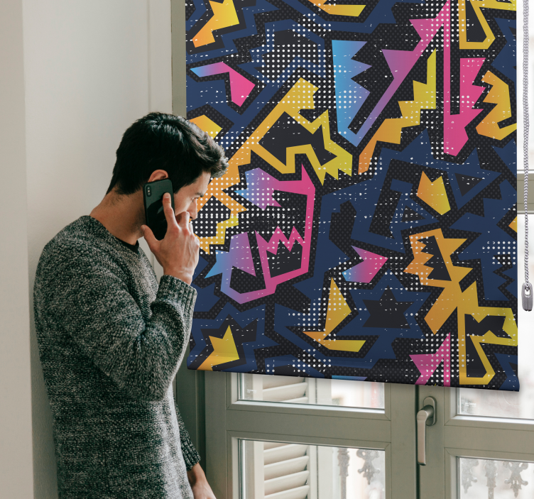 Rulou geam tineret Graffiti geometric - TenStickers