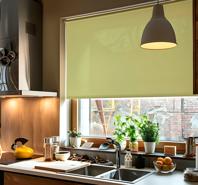 Rulou geam verde nuanțe plate măsline - TenStickers