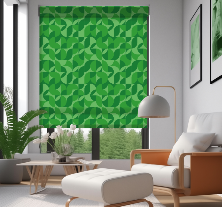 Rulou geam verde retro geometric - TenStickers