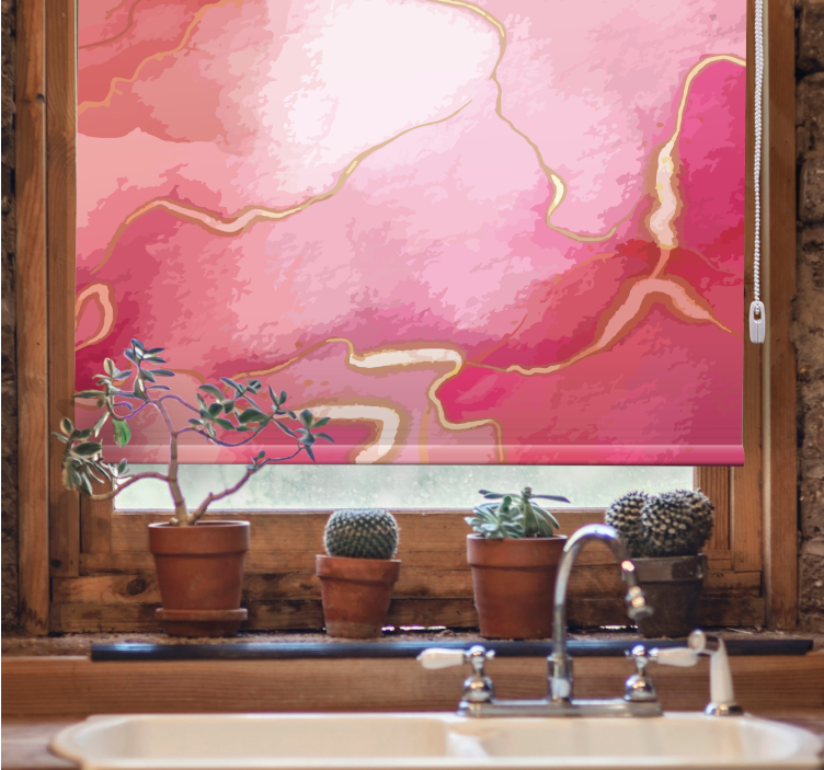 Jaluzea modernă cu efect de marmură roz și auriu - TenStickers