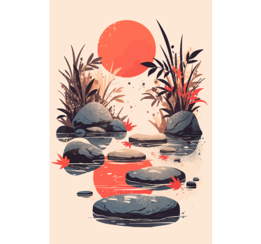 Rulou geam baie inspirație stil japonez - TenStickers