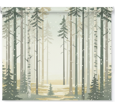 Rulou geam nordic pădure scandinavă liniștitoare - TenStickers