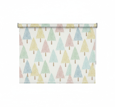 Rulou geam nordic copaci pastel nordic - TenStickers