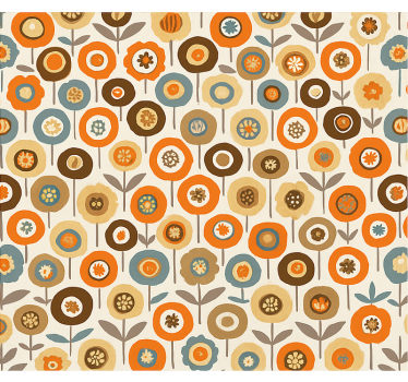 Rulou geam nordic flori vintage colorate - TenStickers