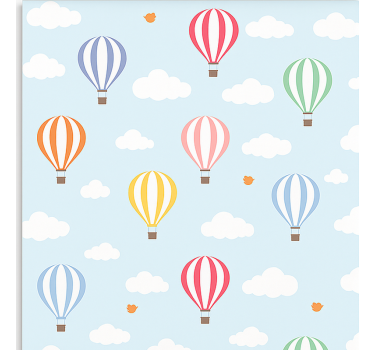 Rulou geam nordic zbor cu balon în culori pastel - TenStickers