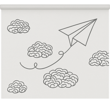Rulou geam nordic avioane de hârtie minimaliste - TenStickers