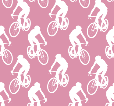 Rulou geam roz model bicicliști albi - TenStickers