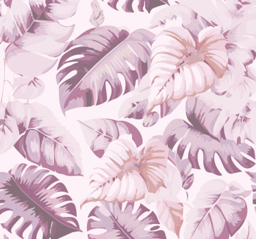 Rulou geam roz frunze tropicale mari - TenStickers