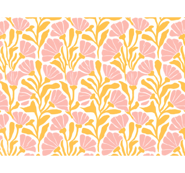 Rulou geam roz cu model modern de flori colorate - TenStickers