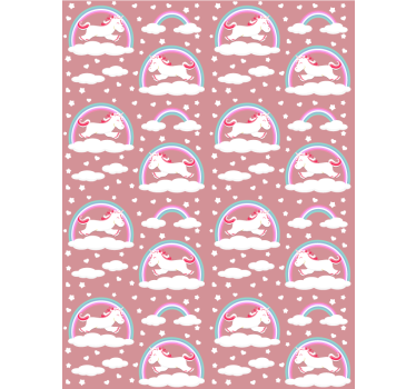 Rulou geam roz temă unicorn magic - TenStickers