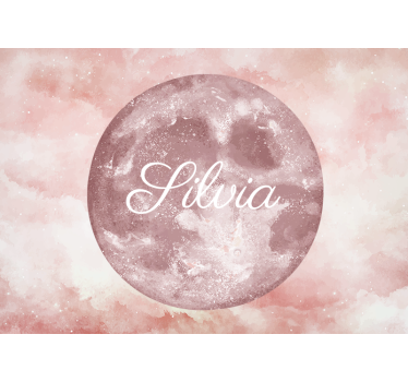 Rulou geam roz lună cu nume - TenStickers