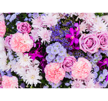 Rulou geam roz cu flori colorate - TenStickers