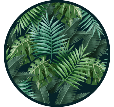 Rulou geam verde frunze exotice verzi circulare - TenStickers