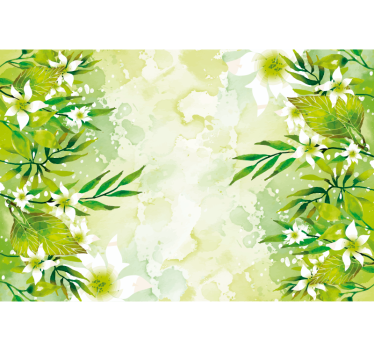 Rulou geam verde cu motive florale verzi - TenStickers