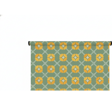 Rulou geam verde cu model floral vintage verde - TenStickers