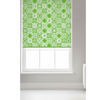 Rulou geam verde abstract verde și alb - TenStickers