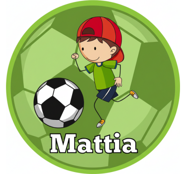 Rulou geam verde design fotbal cu nume personalizabil - TenStickers