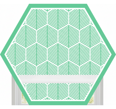 Rulou geam verde forme hexagonale de plante verzi - TenStickers