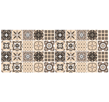 Rulou geam bej cu model geometric de plăci - TenStickers