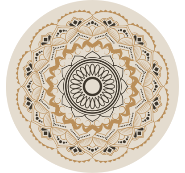 Rulou geam bej cu design mandala circular bej - TenStickers